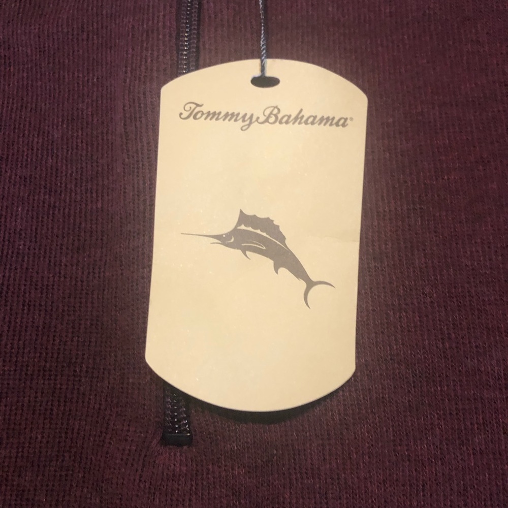 Men’sTommy Bahama Reversible three quarter zip sweater,Medium,Burgundy and Brown - Picture 5 of 12
